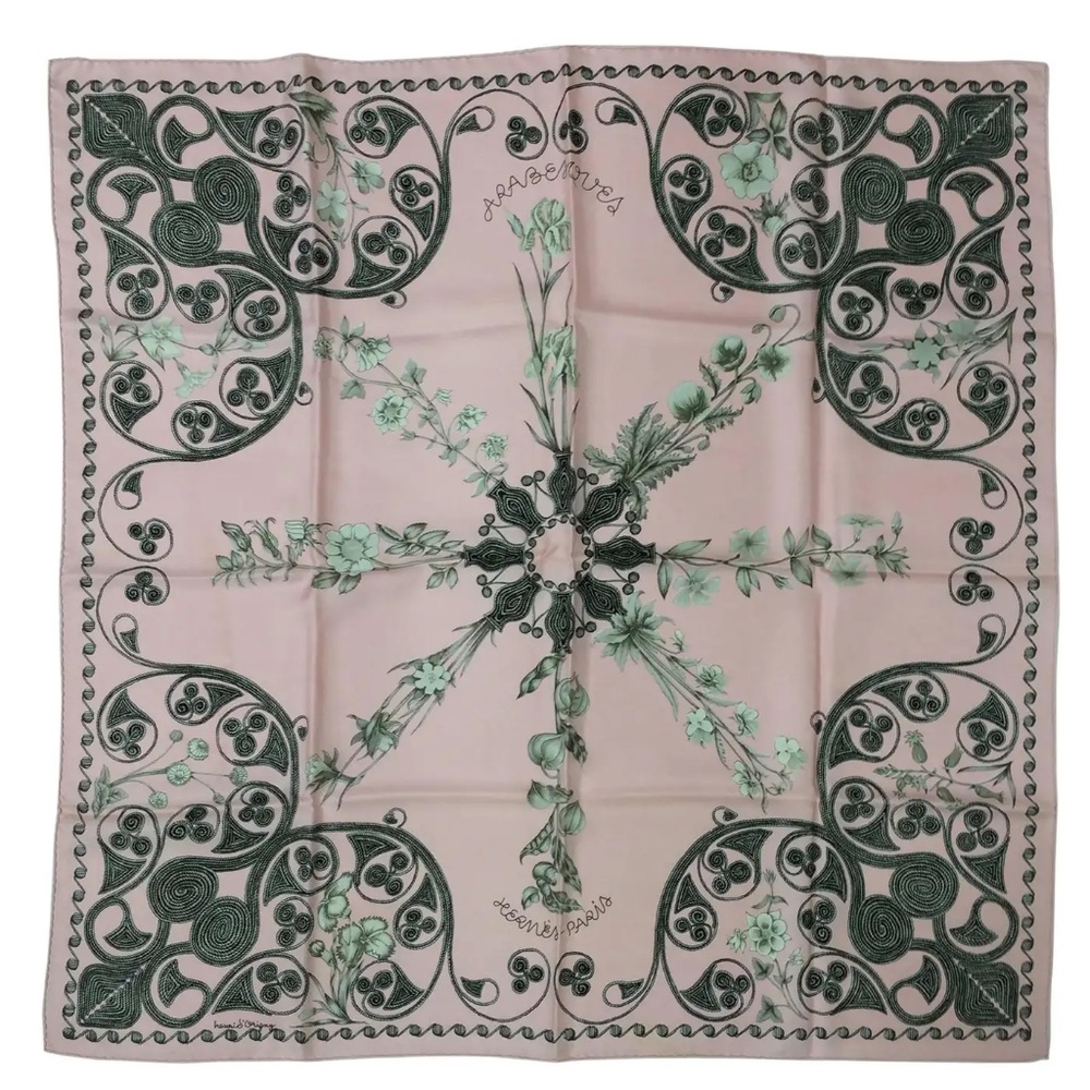 Hermes Paris silk twill scarf Arabesques Henri d'Origny 35" x 35"